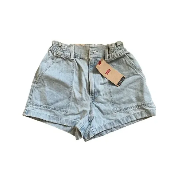 Women's High-Rise Denim Shorts Blue Size 27 Casual Summer 5-Pocket - Picture 4 of 8